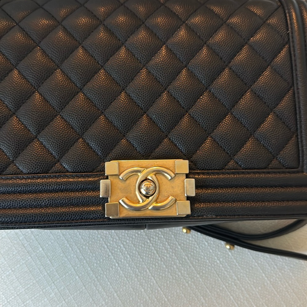 SOLD Chanel Caviar Boy Bag w/ Gold Hardware Flap Handbag - Picture 8 of 16